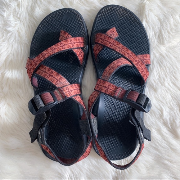 Chaco Shoes - Chacos One Strap Toe Loop Red Sandals Size 9